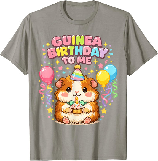 Guinea Birthday Girl Cute Guinea Pig Lovers Animal Bow Party T-Shirt - T-Shirt | Sand