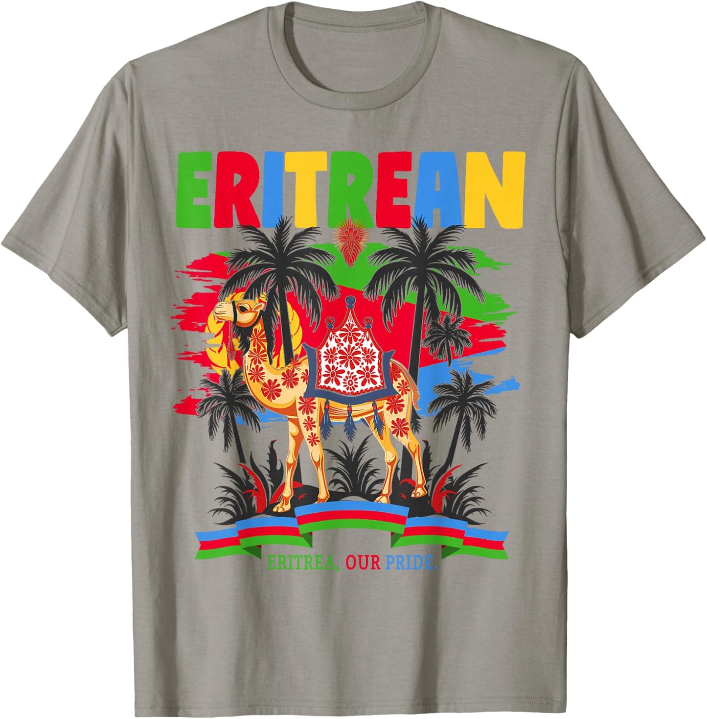 Eritrean Flag Outfit Ideas For Kids & Camel Eritrea Flag T-Shirt - T-Shirt | Sand
