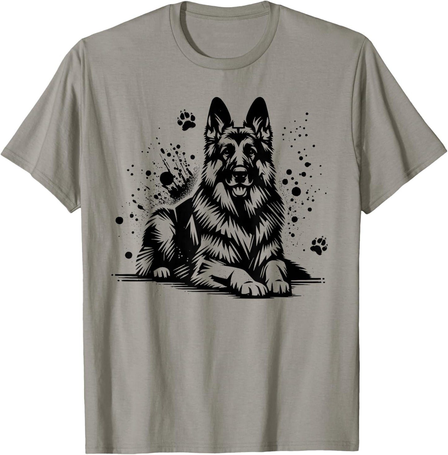 German Shepherd , grey, S T-Shirt - T-Shirt | Sand