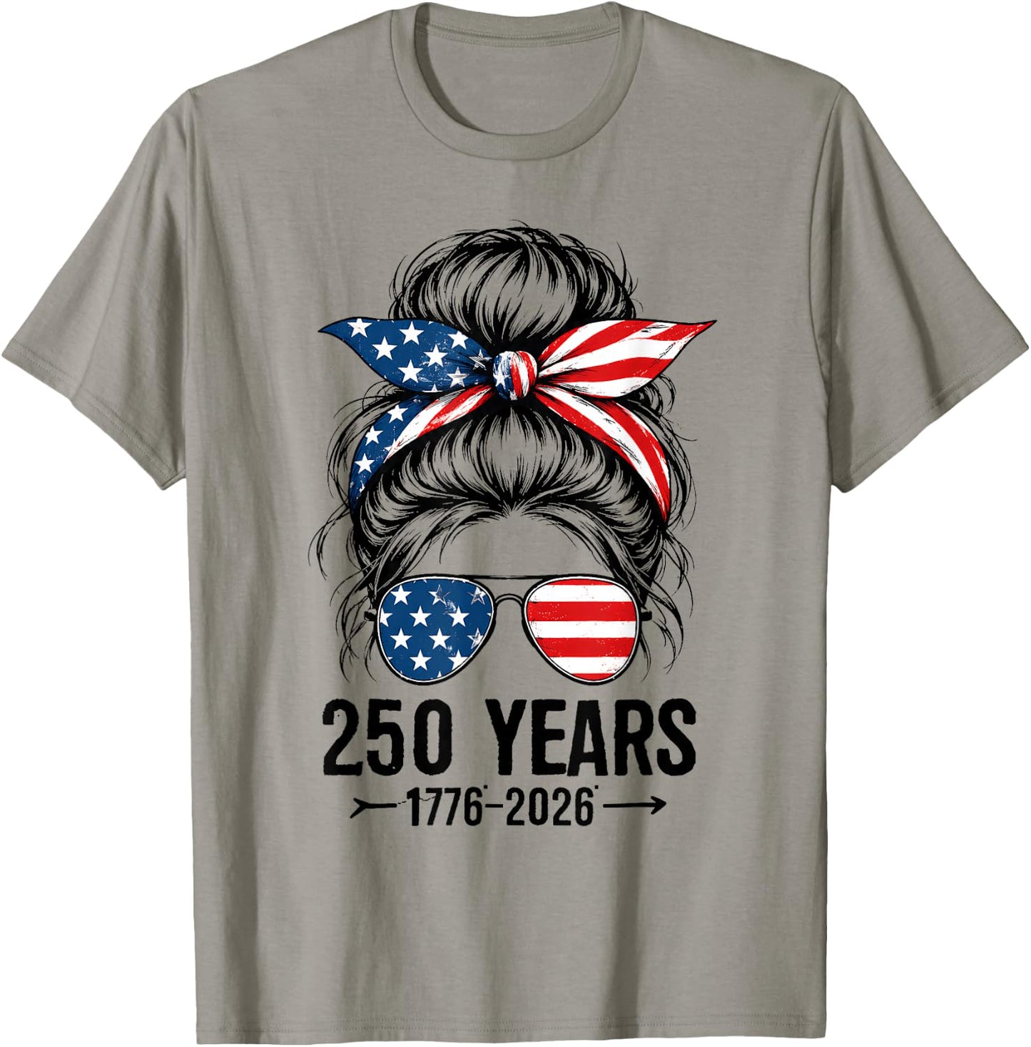 250 Years America Women 250 Anniversary USA 4th of July Girl T-Shirt - T-Shirt | Sand