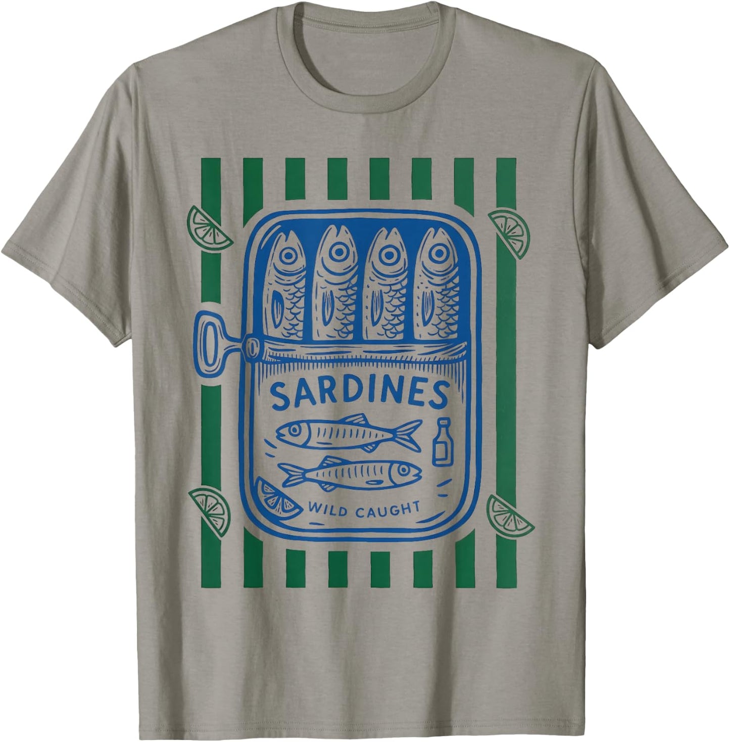 Les Sardines Fisherman Aesthetic Coastal Sardine Tinned Fish T-Shirt - T-Shirt | Sand