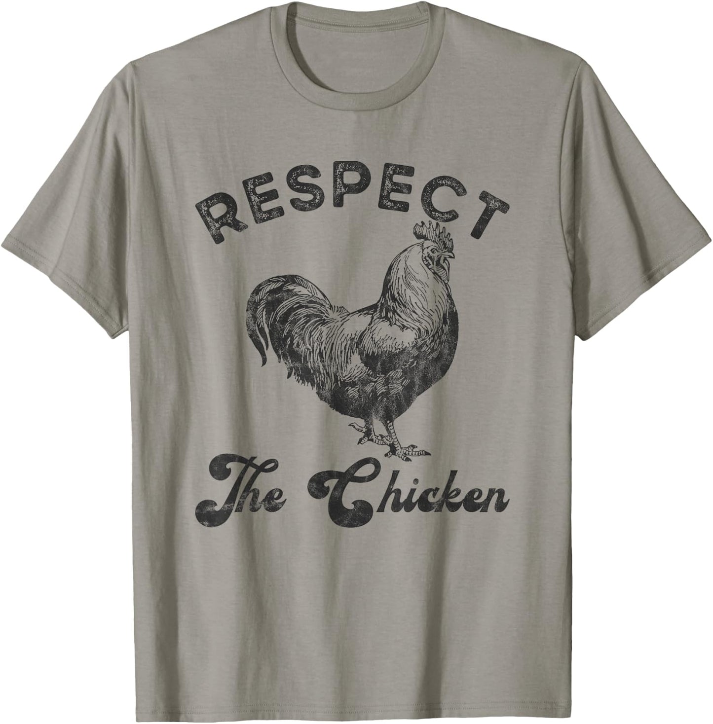 Respect The Chicken Vintage Chicken Lover T-Shirt - T-Shirt | Sand