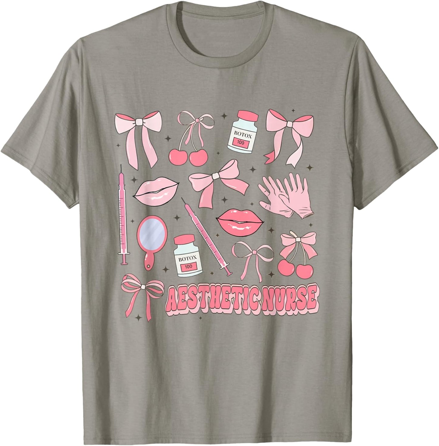 Coquette Aesthetic Nurse Injector Dermatology Botox Nurse T-Shirt - T-Shirt | Sand