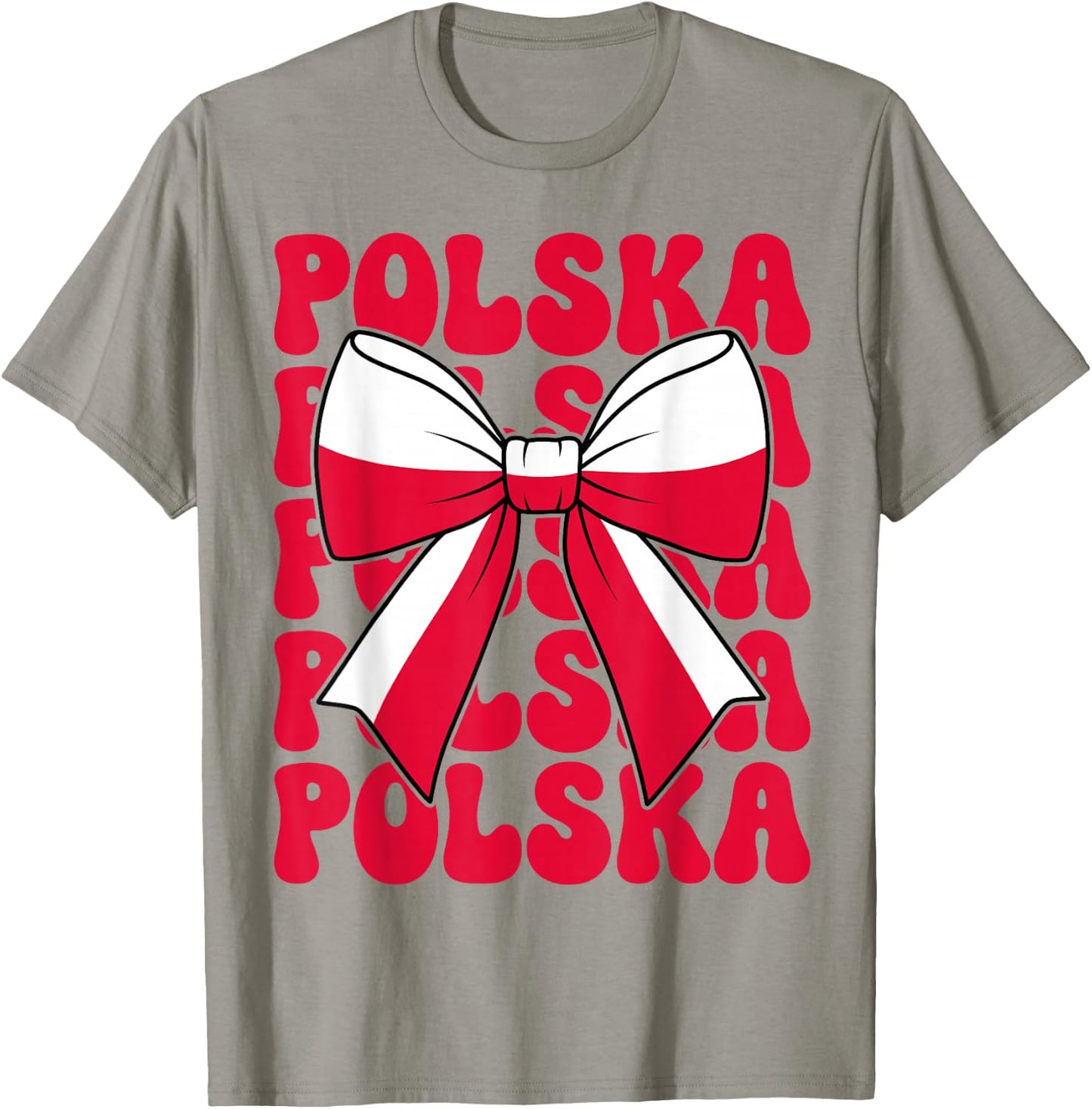 Polish Girl Coquette Bow Poland Flag Cute Polish Polska T-Shirt - T-Shirt | Sand