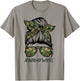 Army Wife Messy Bun Veteran Camouflage Bandana Sunglasses T-Shirt - T-Shirt | Sand