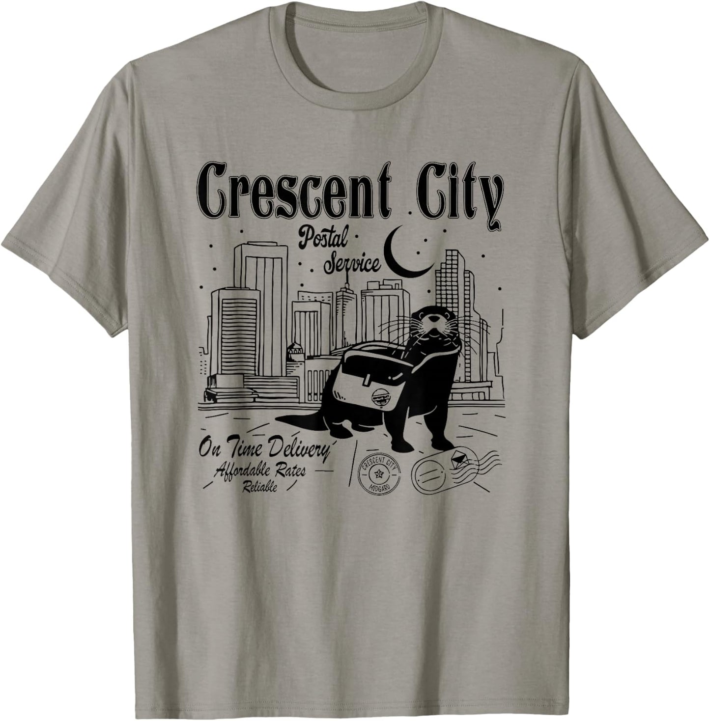 Crescent City Postal Service, Funny Crescent City Otter T-Shirt - T-Shirt | Sand