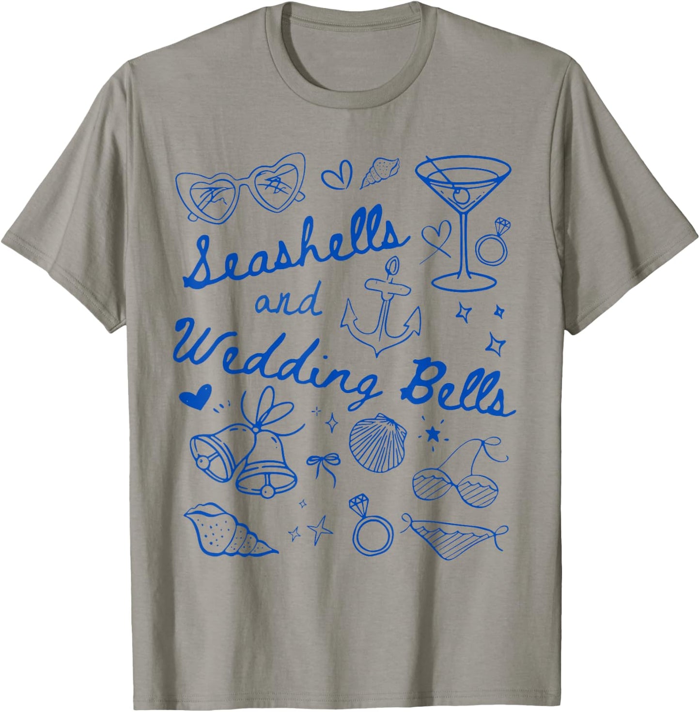 Seashells and Wedding Bells Bridesmaid Bachelorette Party T-Shirt - T-Shirt | Sand