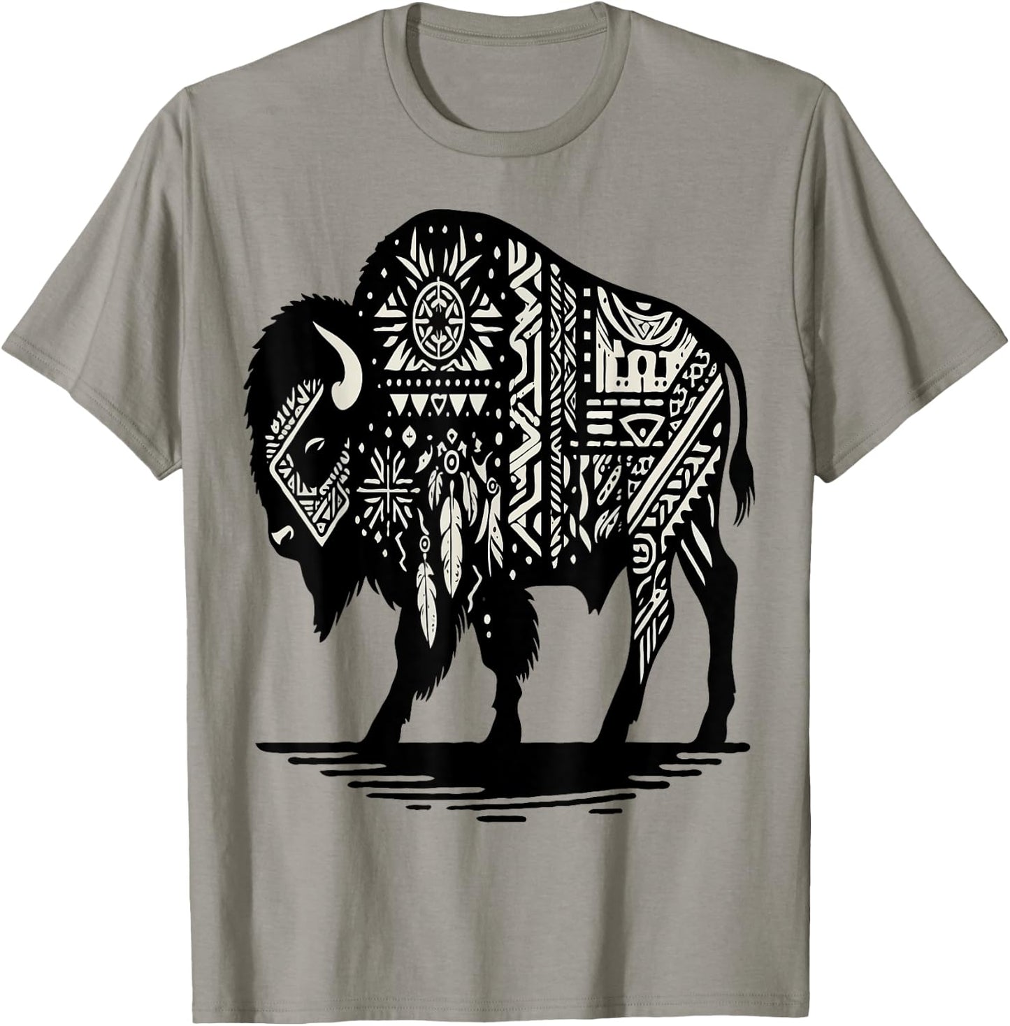 Bison Native American T-Shirt - T-Shirt | Sand