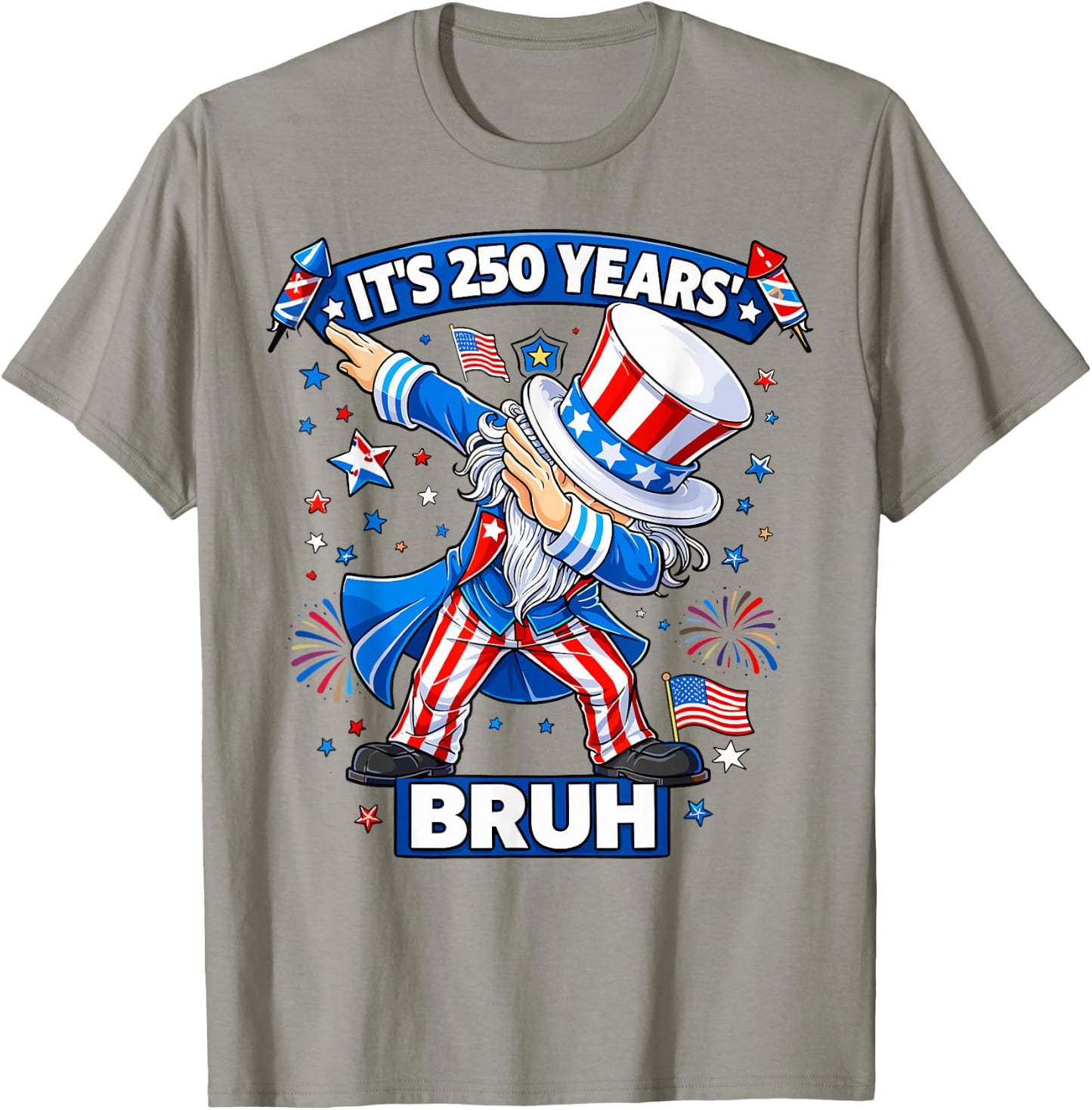 Boys It's 250 Years Bruh Dabbing Uncle Sam 4th of July Kids T-Shirt - T-Shirt | Sand