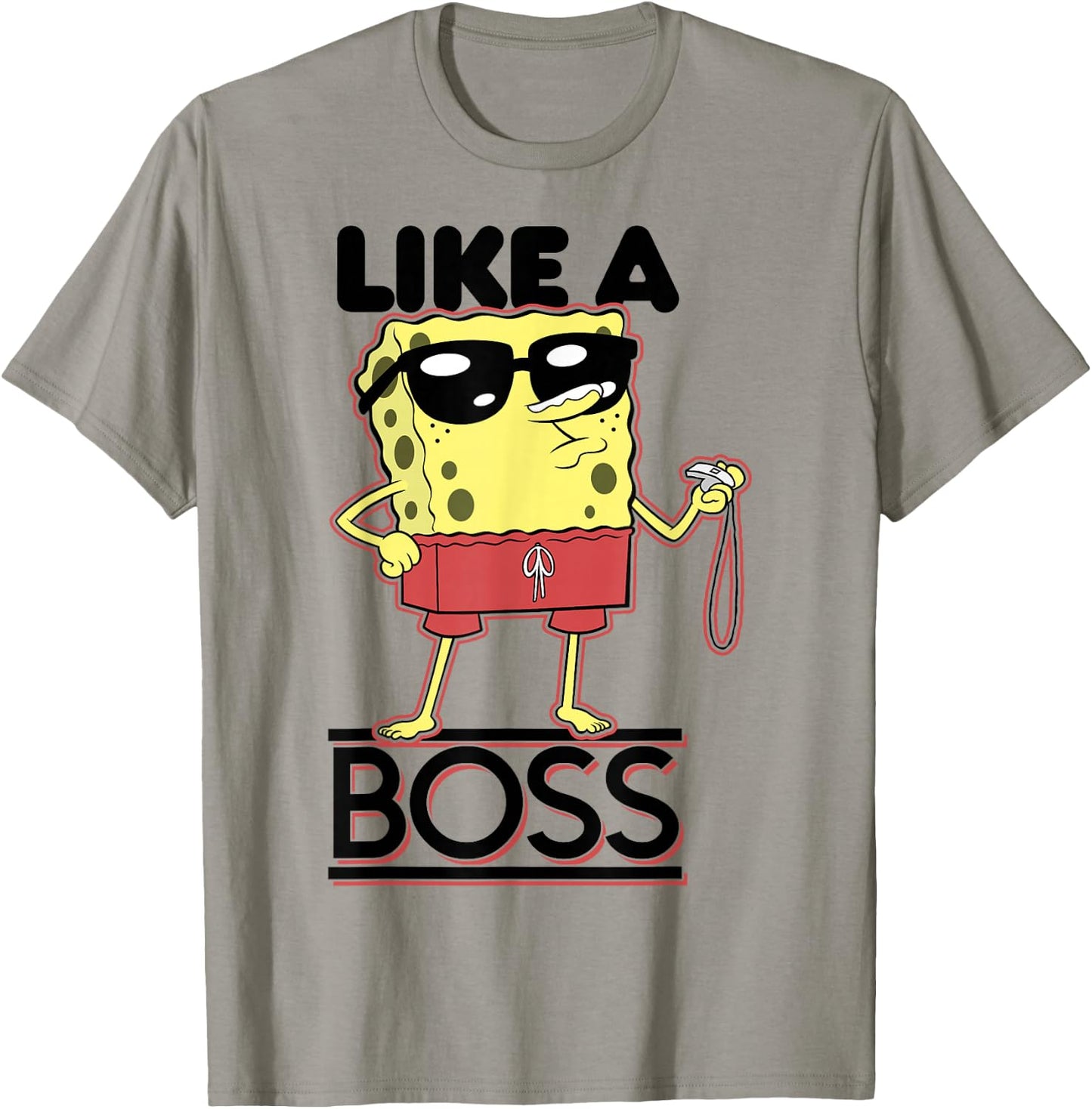 SpongeBob SquarePants Lifeguard Like A Boss , grey T-Shirt - T-Shirt | Sand