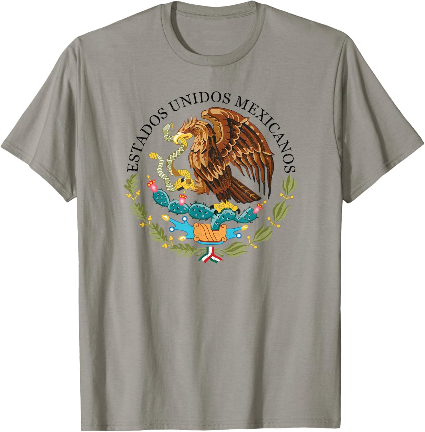 Mexico Coat of Arms Mexican Flag Seal Symbol T-Shirt - T-Shirt | Sand