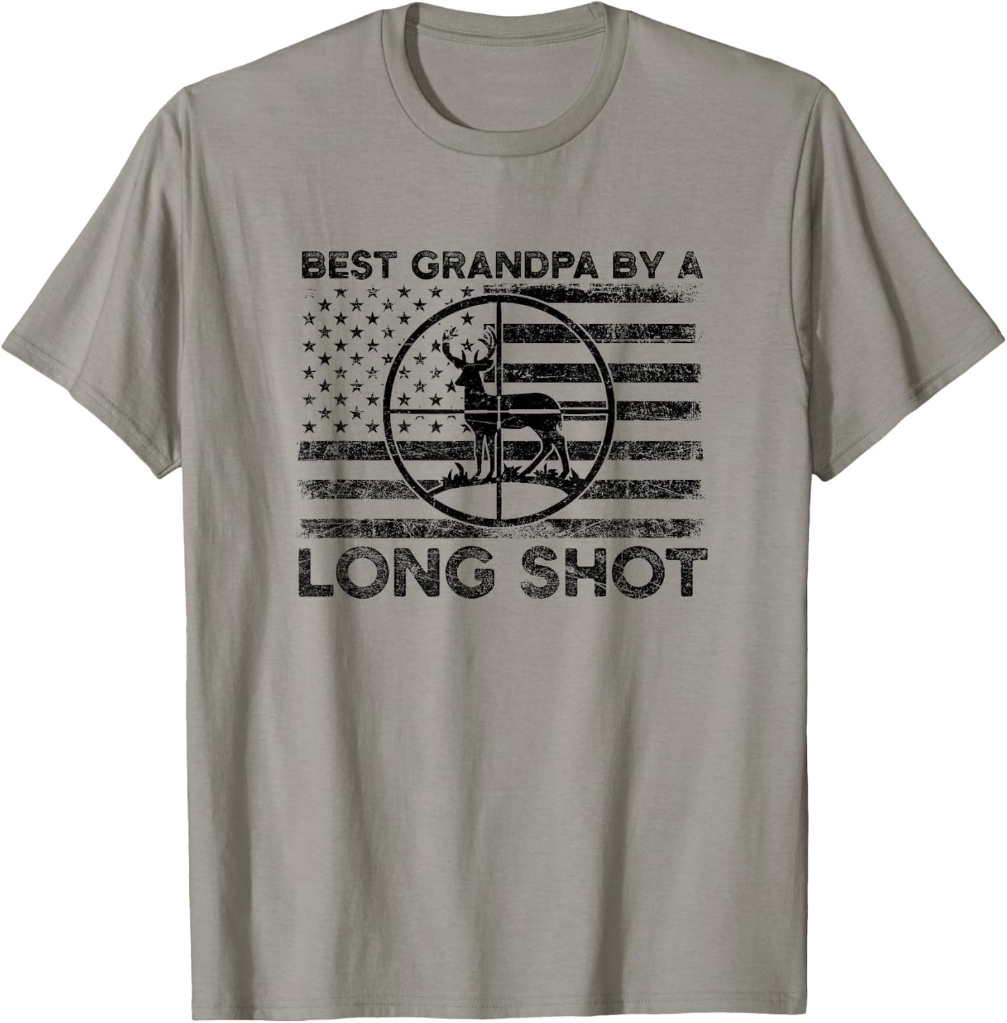 Hunter Deer Hunting Grandpa Best Grandpa By A Long Short T-Shirt - T-Shirt | Sand