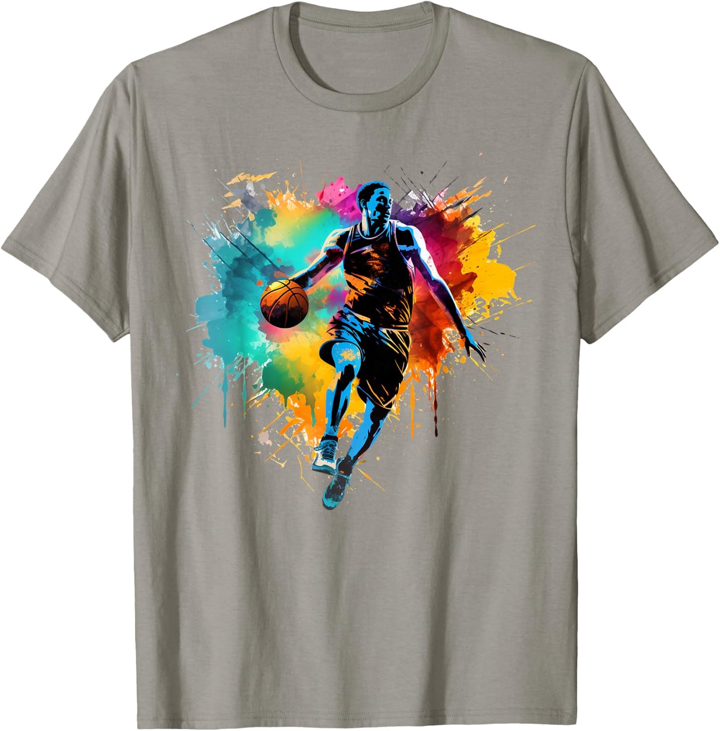 Colorful Basketball player Boy on Basketball T-Shirt - T-Shirt | Sand