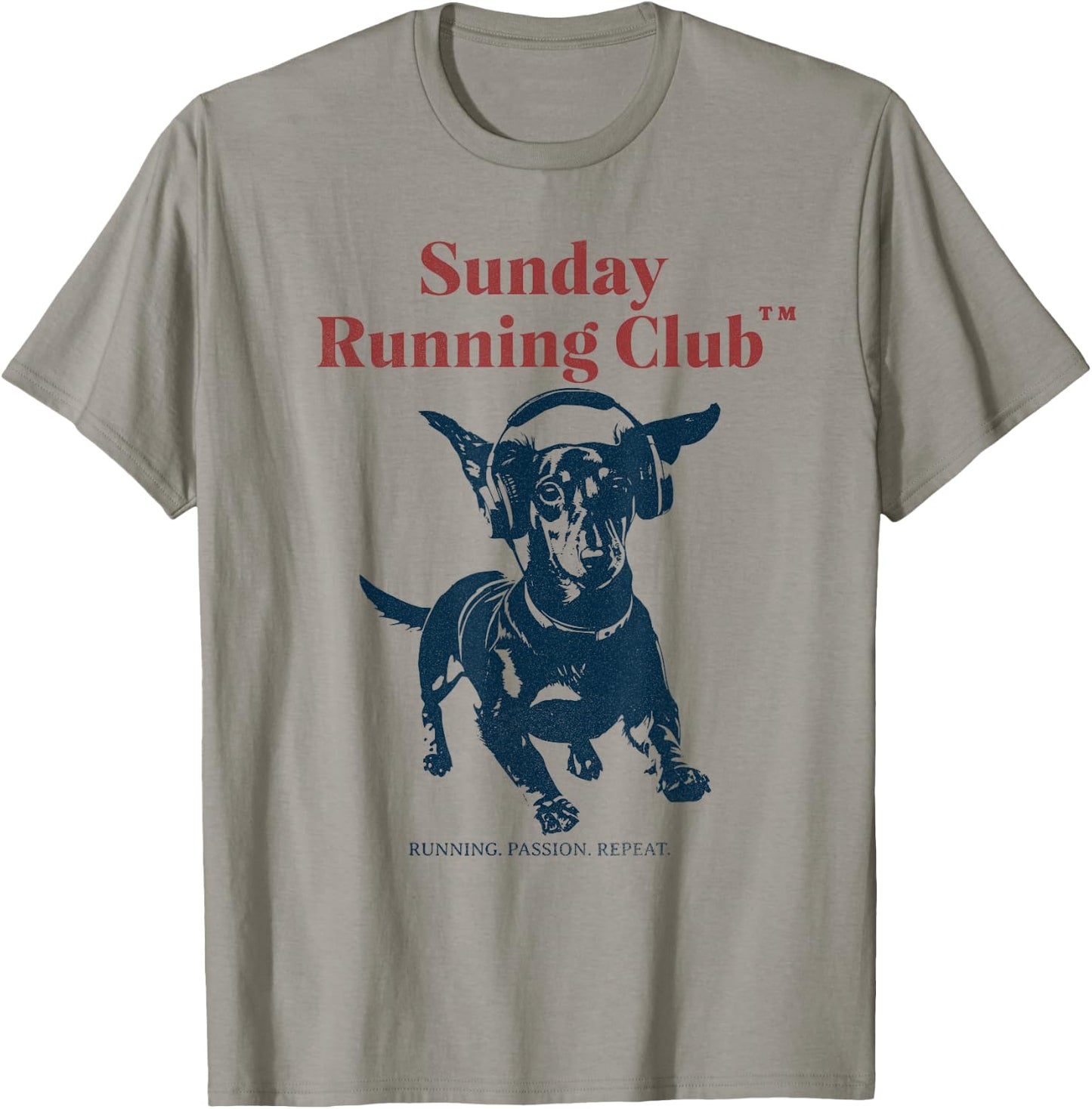Sunday Running Club - laufender Dackel T-Shirt - T-Shirt | Sand