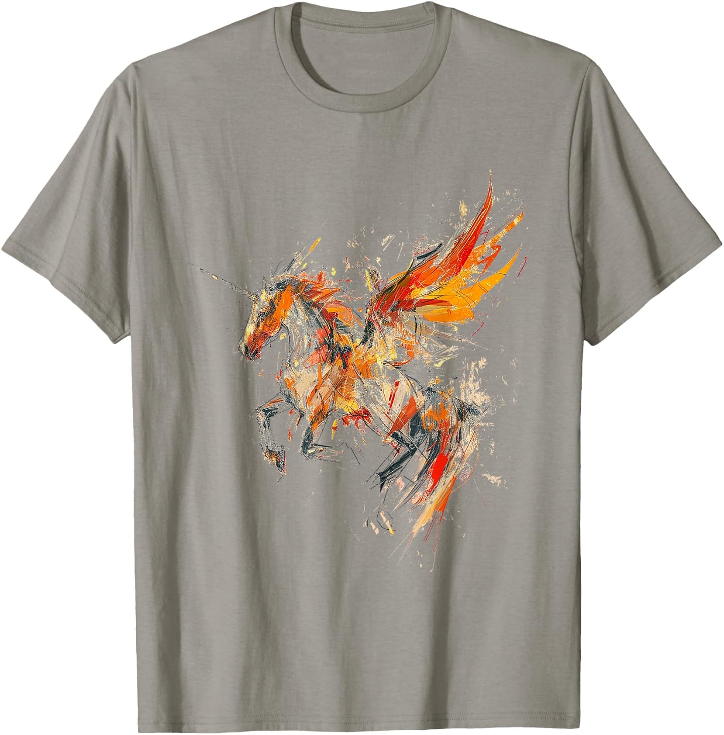 Pegasus Abstract Graphic Painting Artwork Colorful Pegasus , white, S T-Shirt - T-Shirt | Sand