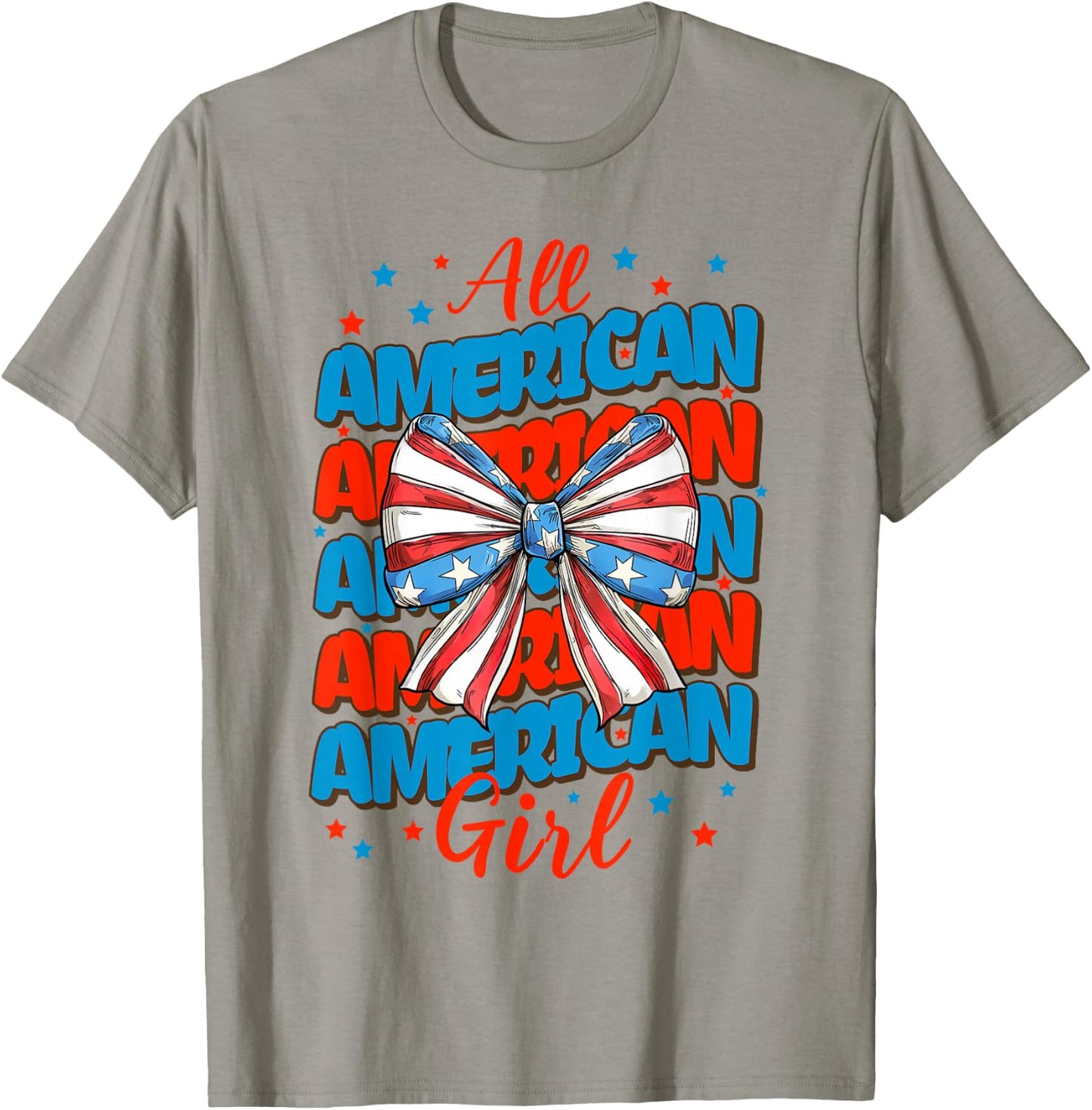 Groovy All American Girl 4th Of July Girls Kids USA Flag T-Shirt - T-Shirt | Sand