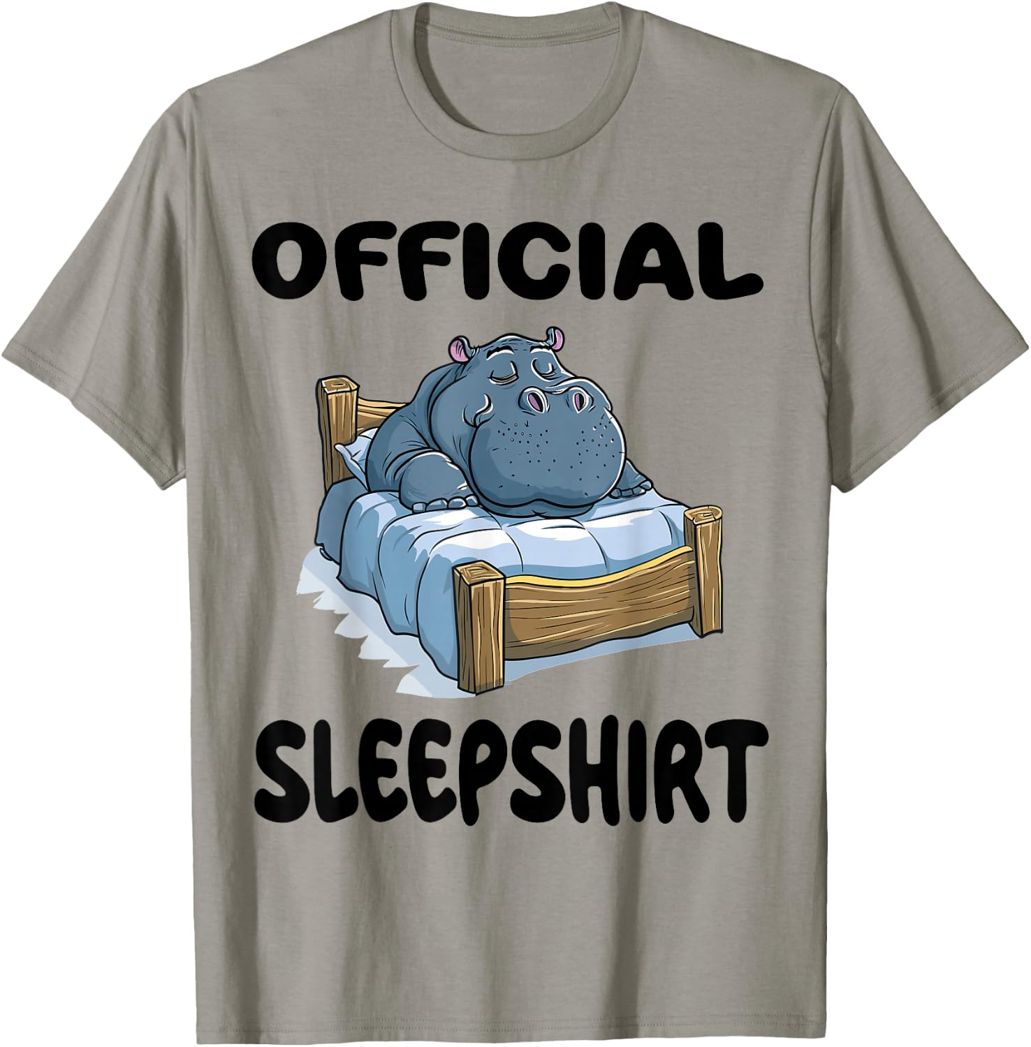 Hippopotamus Hippo Animal Official Sleepshirt Pajamas T-Shirt - T-Shirt | Sand