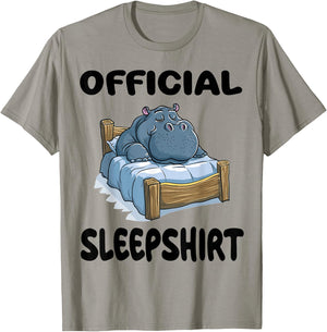 Hippopotamus Hippo Animal Official Sleepshirt Pajamas T-Shirt - T-Shirt | Sand
