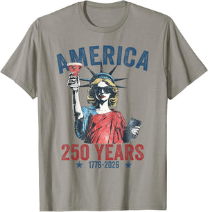 250th Anniversary USA Women Funny 4th July America 250 Years T-Shirt - T-Shirt | Sand