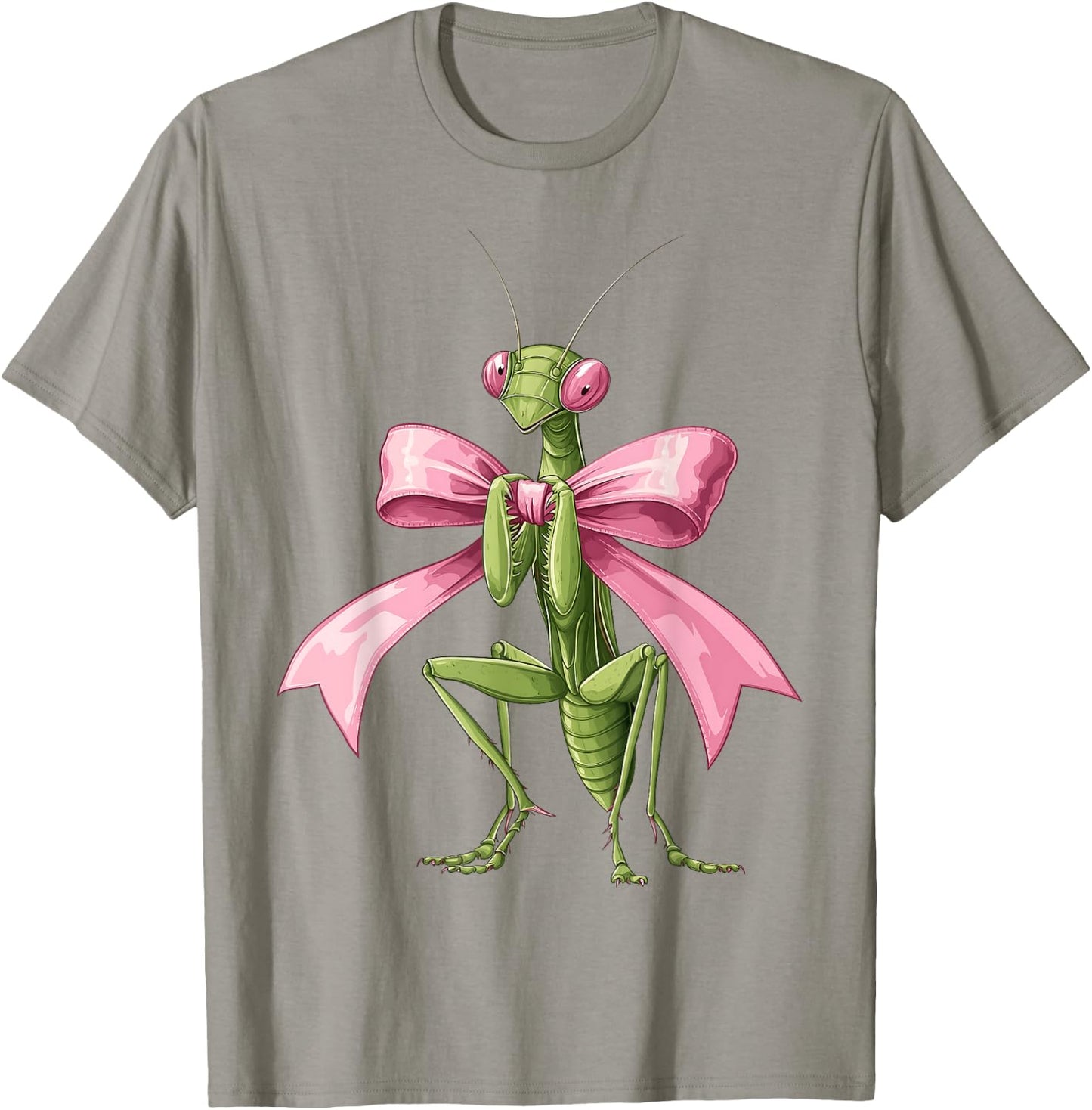 Coquette Bow Mantis Praying Mantis Insect Pink Ribbon Girl T-Shirt - T-Shirt | Sand