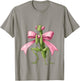 Coquette Bow Mantis Praying Mantis Insect Pink Ribbon Girl T-Shirt - T-Shirt | Sand