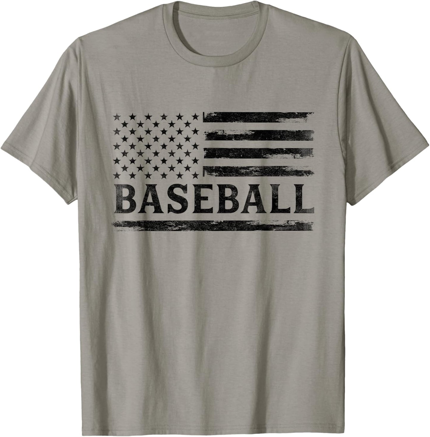 Baseball Black Vintage USA Flag Player Coach T-Shirt - T-Shirt | Sand
