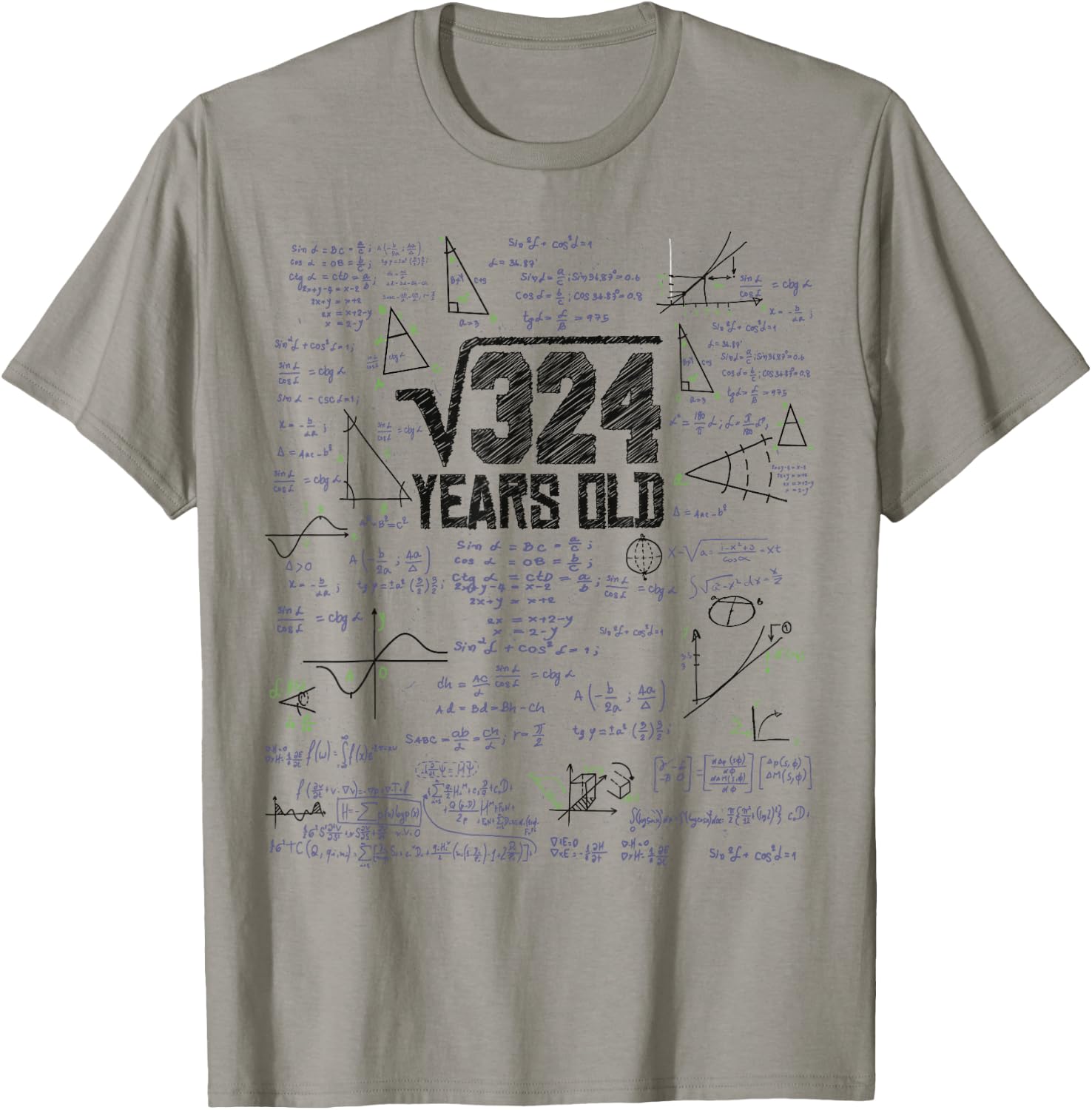 Square Root of 324 for Maths Geek 18th Birthday , White, s T-Shirt - T-Shirt | Sand