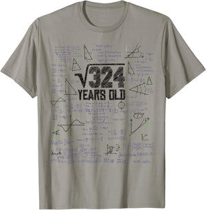 Square Root of 324 for Maths Geek 18th Birthday , White, s T-Shirt - T-Shirt | Sand
