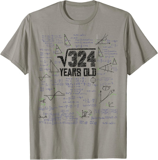 Square Root of 324 for Maths Geek 18th Birthday , White, s T-Shirt - T-Shirt | Sand