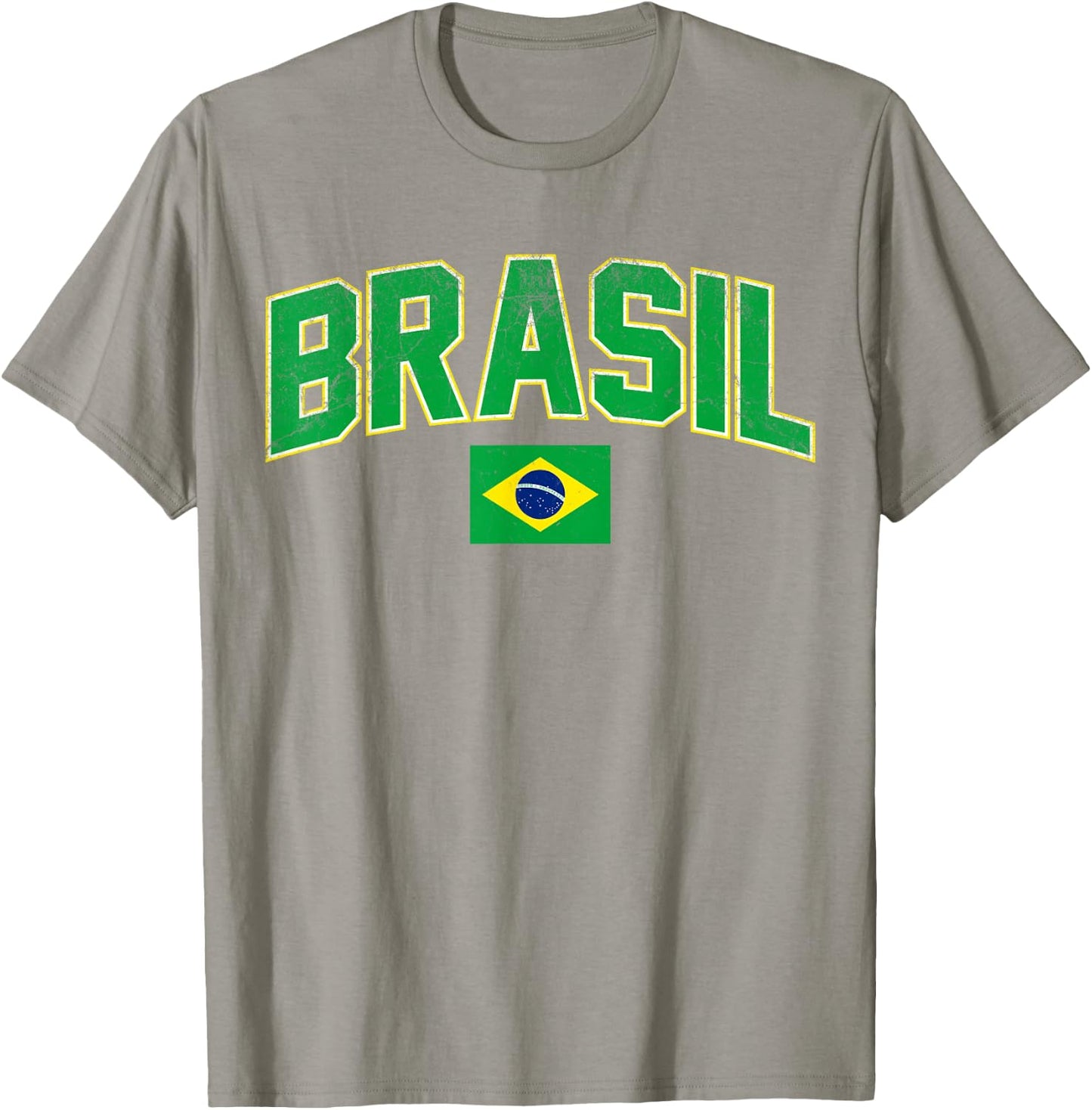 Brasil with Brazilian Flag Colors Men Women Kids Brazil Flag T-Shirt - T-Shirt | Sand