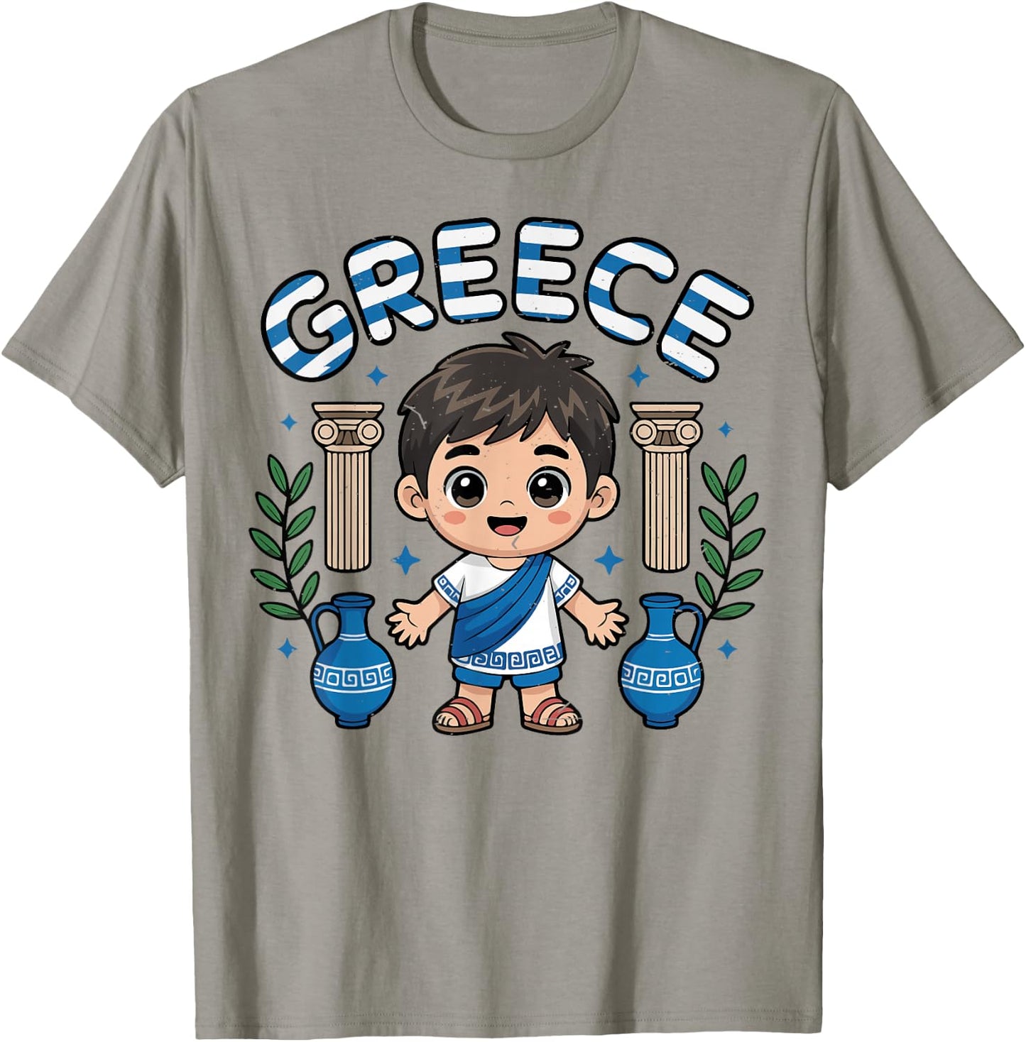 Toddler Boys Greece Greek Flag Funny Baby Kids Youth T-Shirt - T-Shirt | Sand