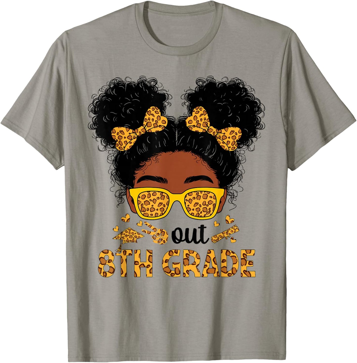 8th Grade Graduation Black Girls Shirt Peace Out 8th Grade T-Shirt - T-Shirt | Sand