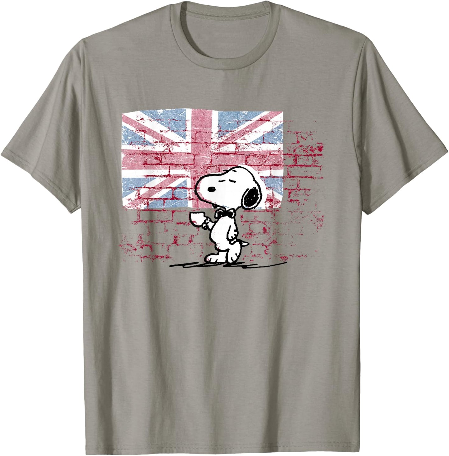 Peanuts Snoopy Posh Union Jack Wall , White T-Shirt - T-Shirt | Sand