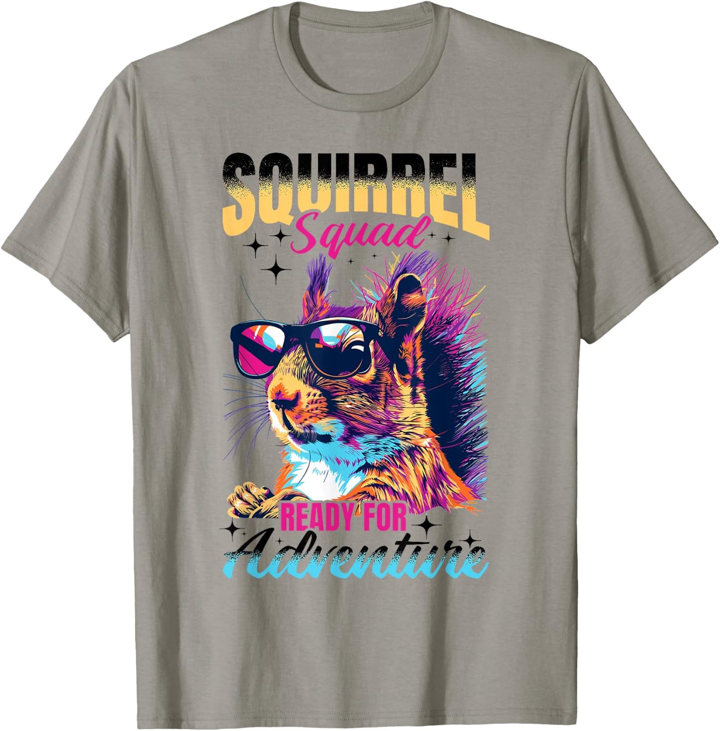 Funny Squirrel Animal Squirrel squad ready for adventure T-Shirt - T-Shirt | Sand