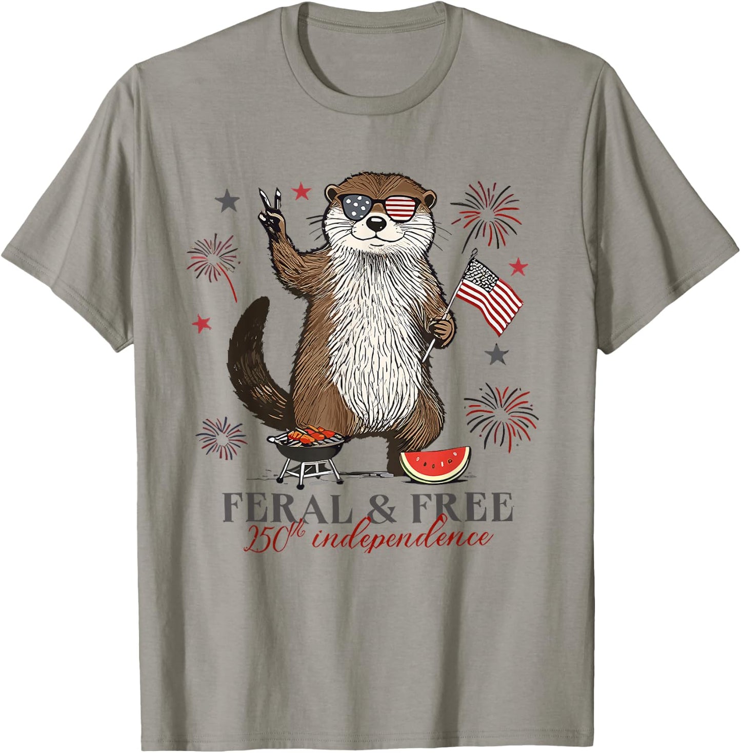 Feral and Free Otter T-Shirt - T-Shirt | Sand