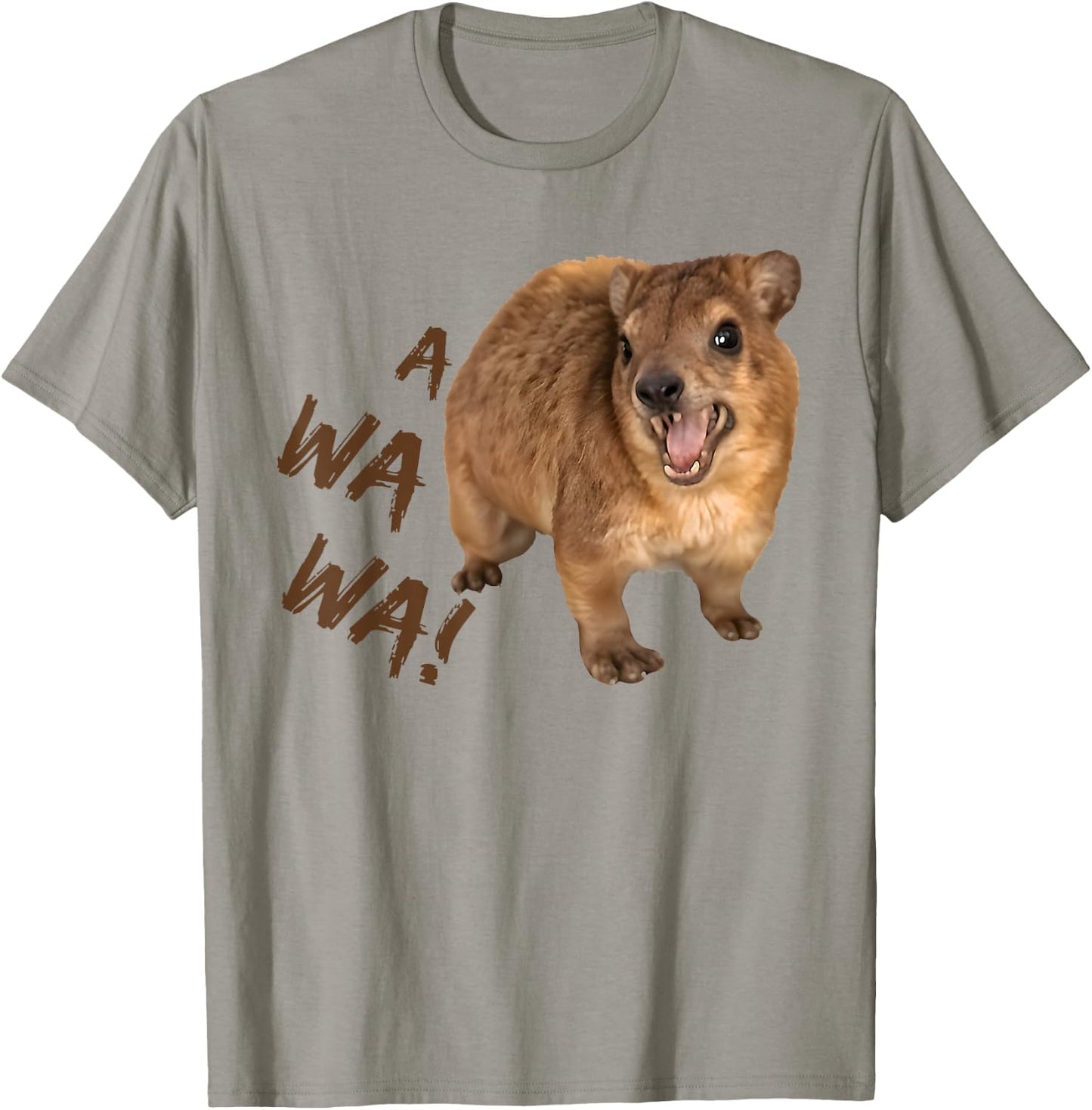 Awawa! Angry Screaming Hyrax Meme T-Shirt - T-Shirt | Sand