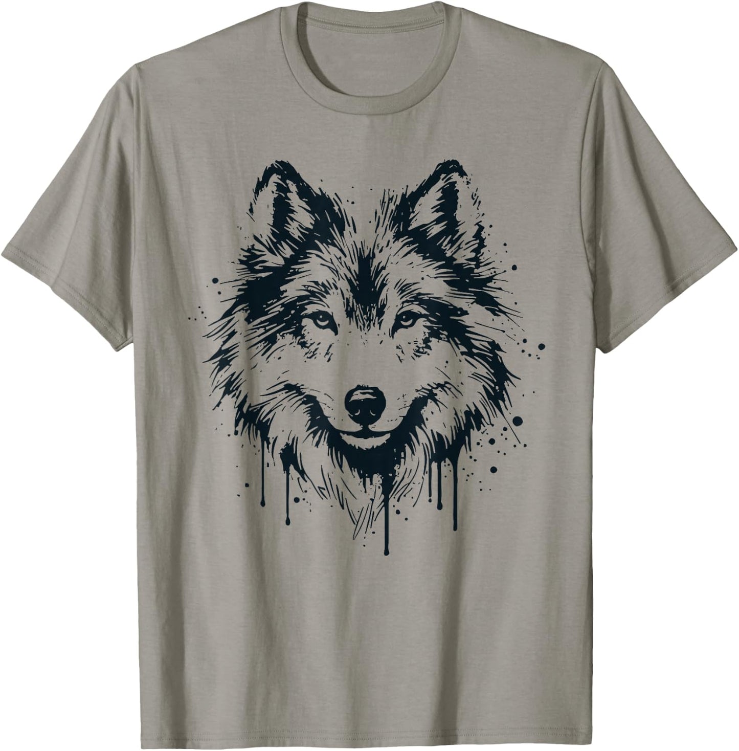 Wolf Woman Girl Boy Child Drawing Art Wolf Design , white, S T-Shirt - T-Shirt | Sand