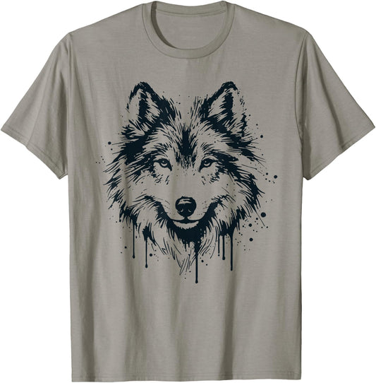 Wolf Woman Girl Boy Child Drawing Art Wolf Design , white, S T-Shirt - T-Shirt | Sand
