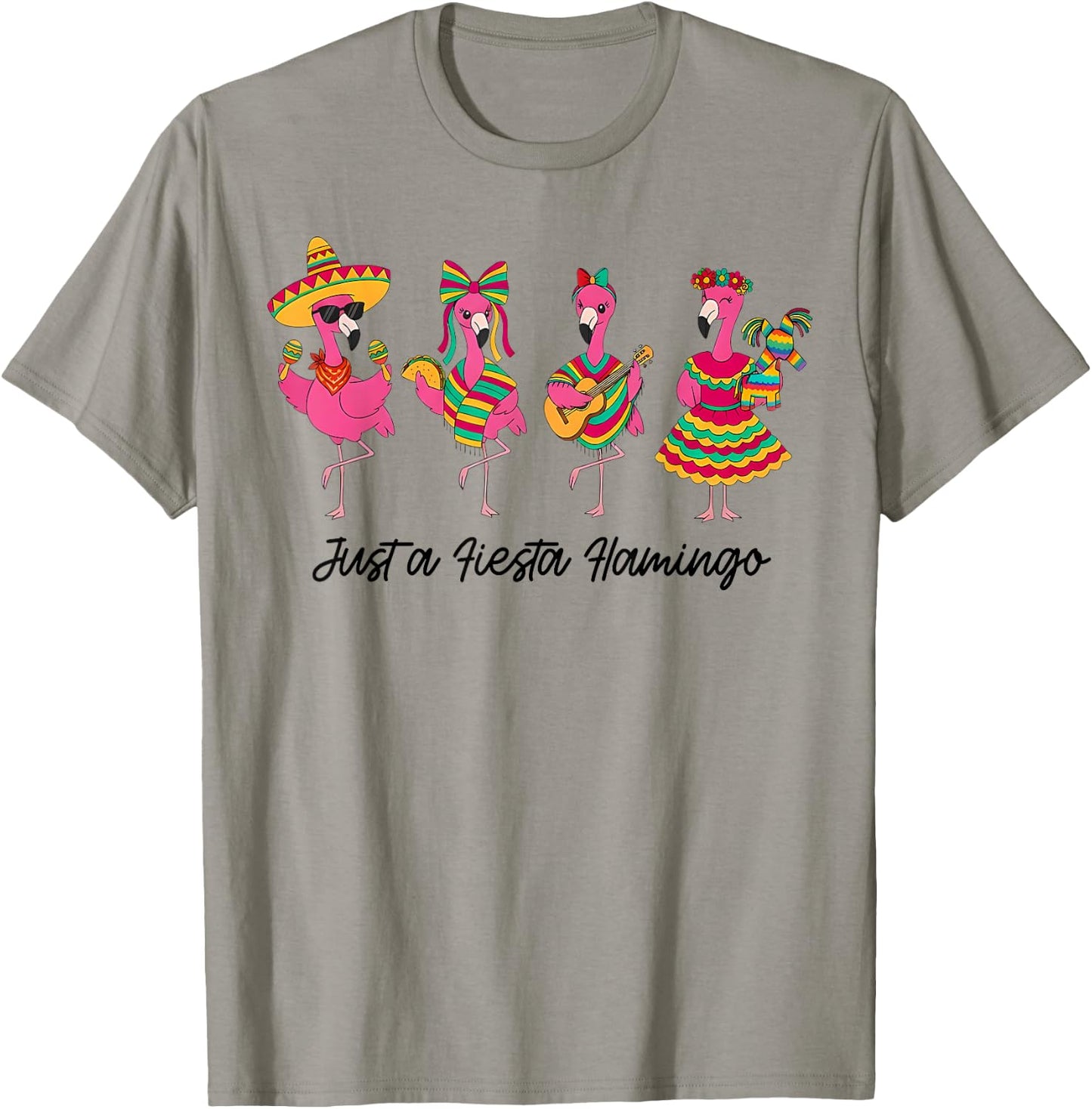 Funny Fiesta Flamingo Sombrero Cinco de Mayo Mexican Fiesta T-Shirt - T-Shirt | Sand