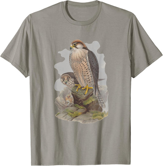 Vintage Falcon Scientific Drawing Shirt - Falconry Lanner T-Shirt - T-Shirt | Sand