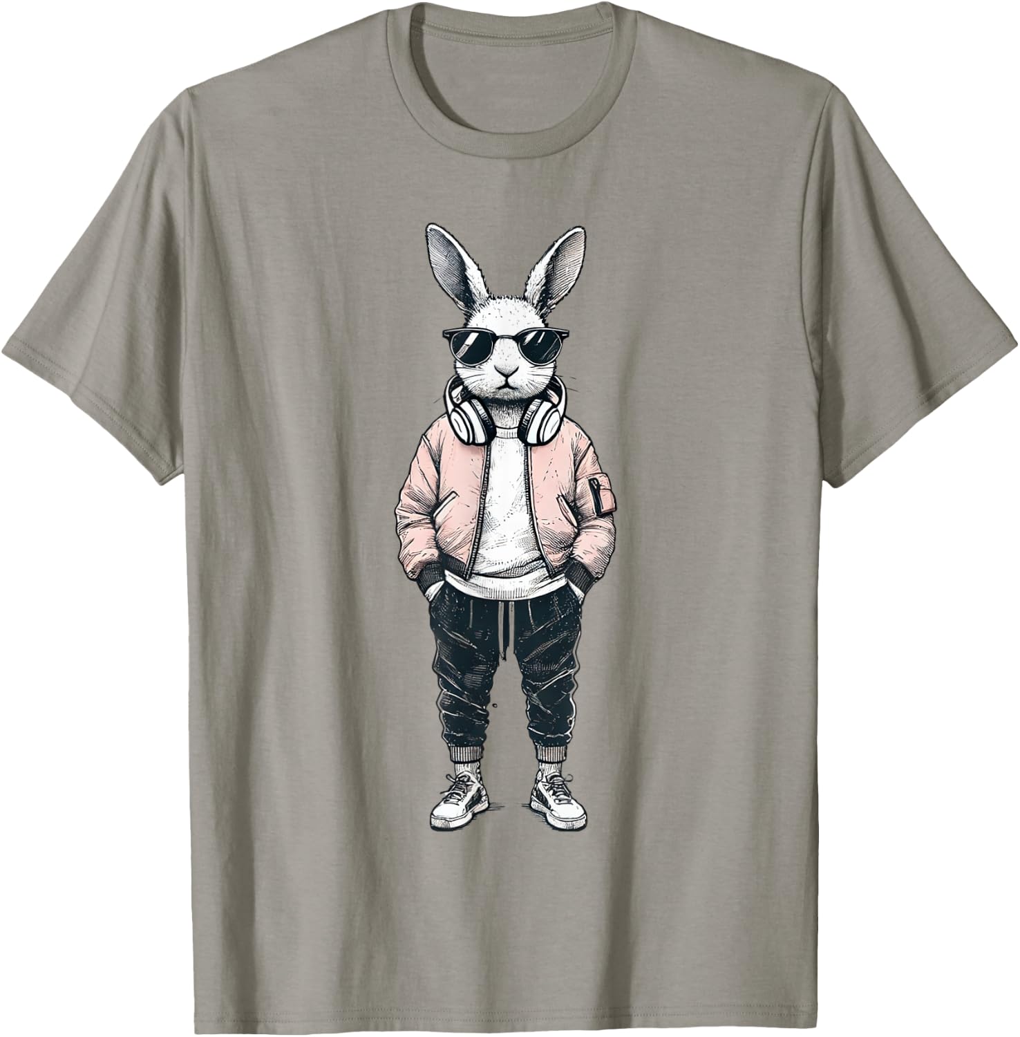 Boys Easter Shirt Bunny Rabbit with Sunglasses Kids T-Shirt - T-Shirt | Sand