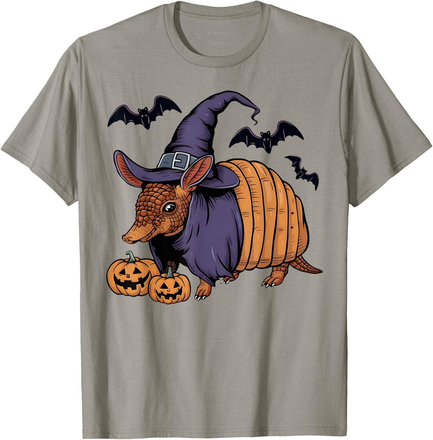 Pumpkin Bat Witch Costume Armadillo Halloween T-Shirt - T-Shirt | Sand