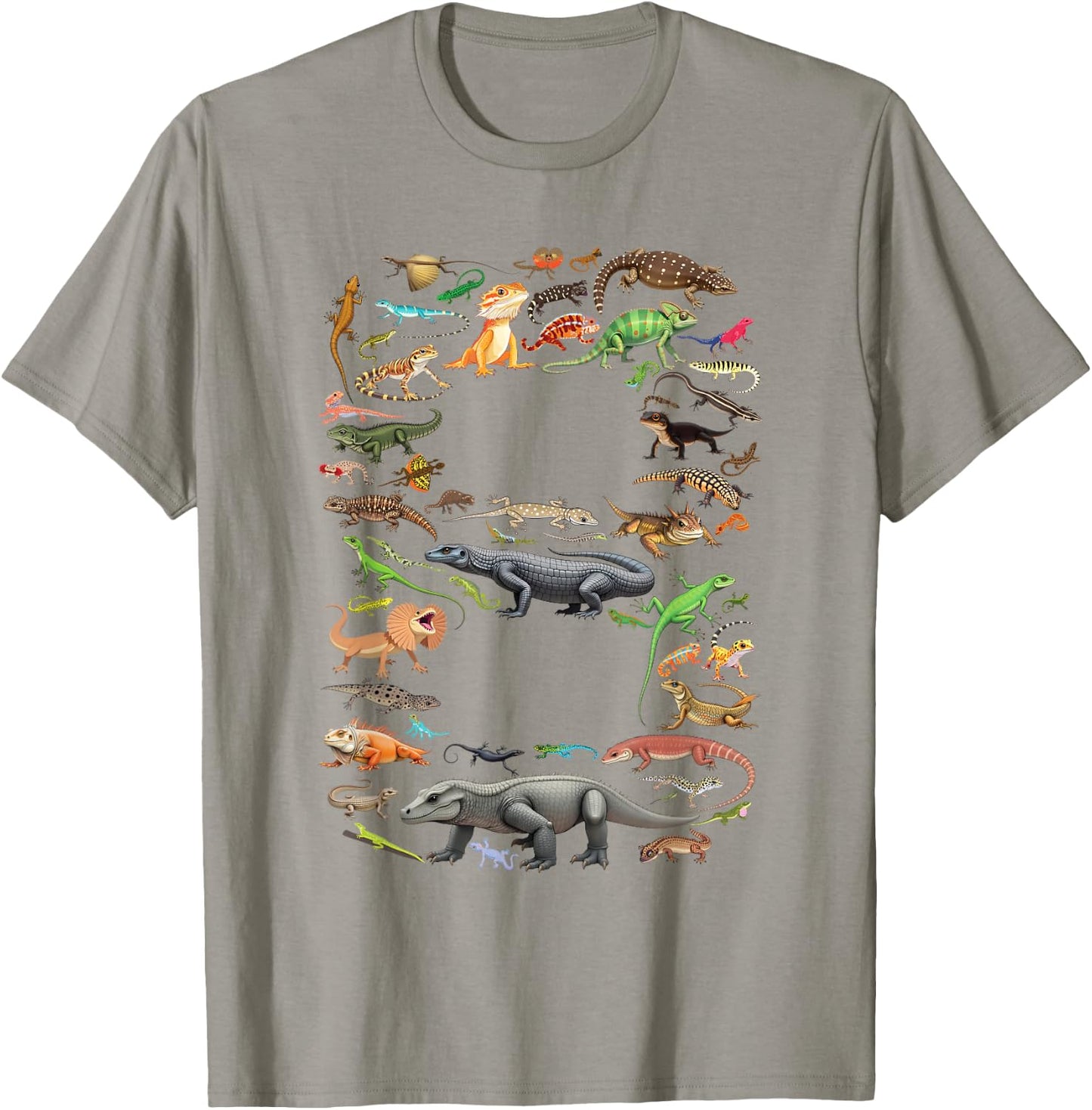 8 Years Old 8th Birthday Lizards Reptiles Figures Number T-Shirt - T-Shirt | Sand