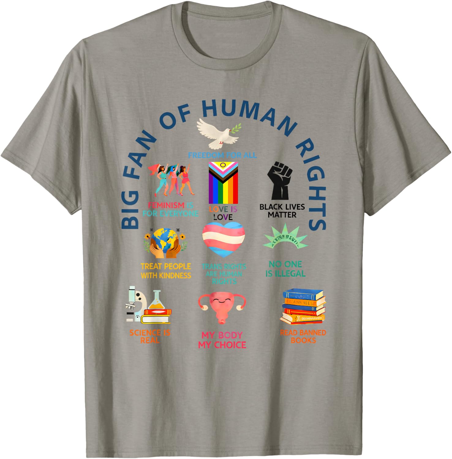 Großer Fan der Menschenrechte | Freiheit für alle Gleichheit Design T-Shirt - T-Shirt | Sand