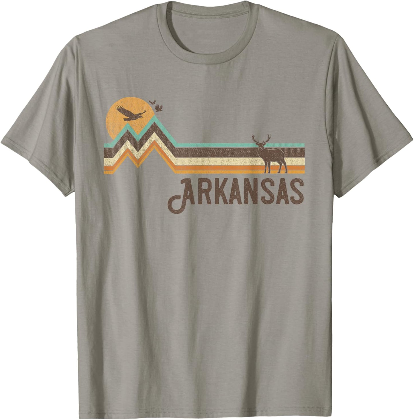 Arkansas - Vintage Men Women 70s 80s Graphic Cool Nature T-Shirt - T-Shirt | Sand