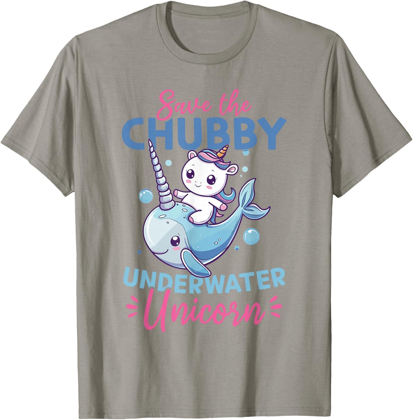 Funny Narwhal Animal Save The Chubby Underwater Unicorn T-Shirt - T-Shirt | Sand