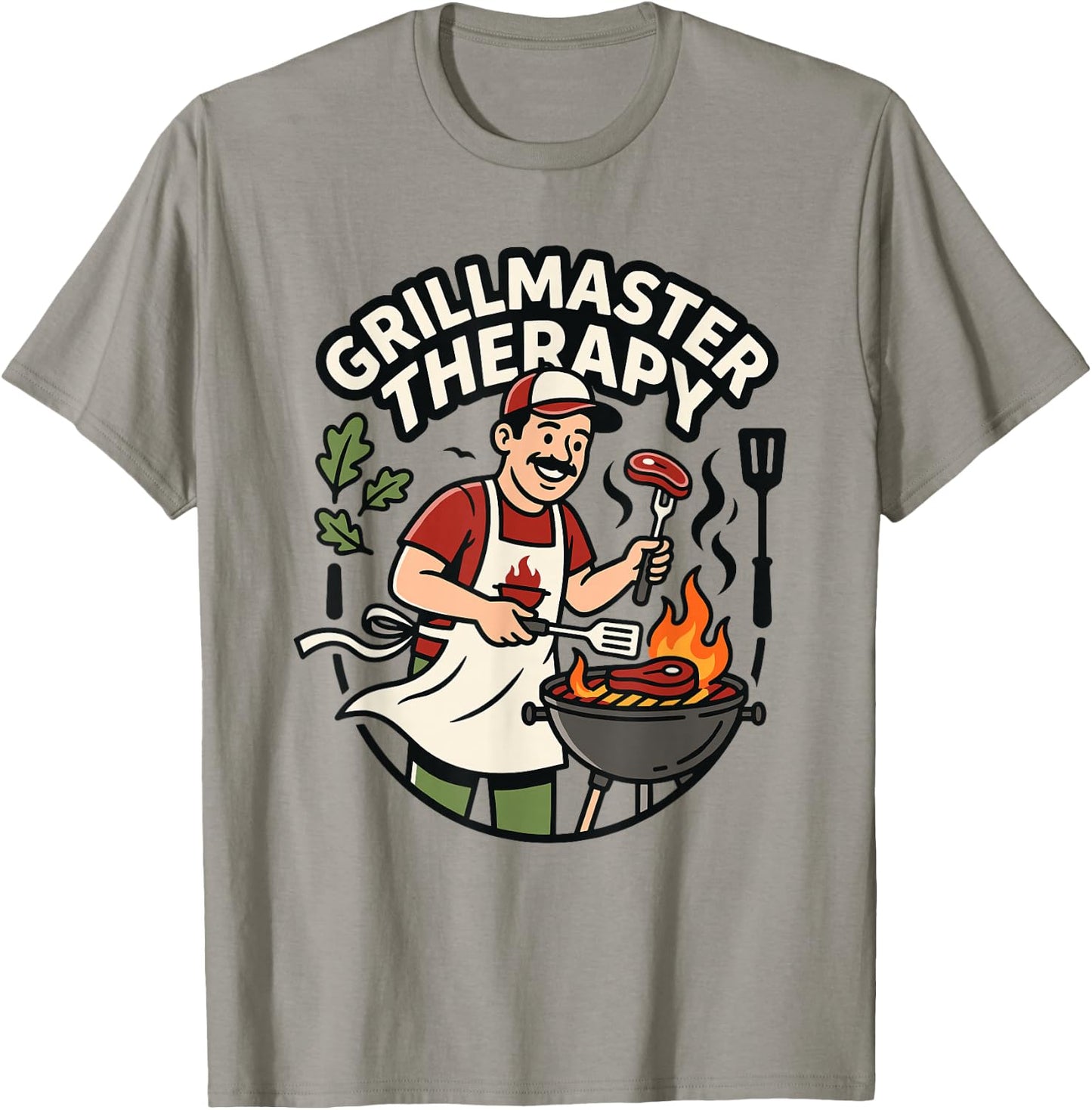 Grillmaster Therapy Grilling Humor BBQ Dad Quot T-Shirt - T-Shirt | Sand