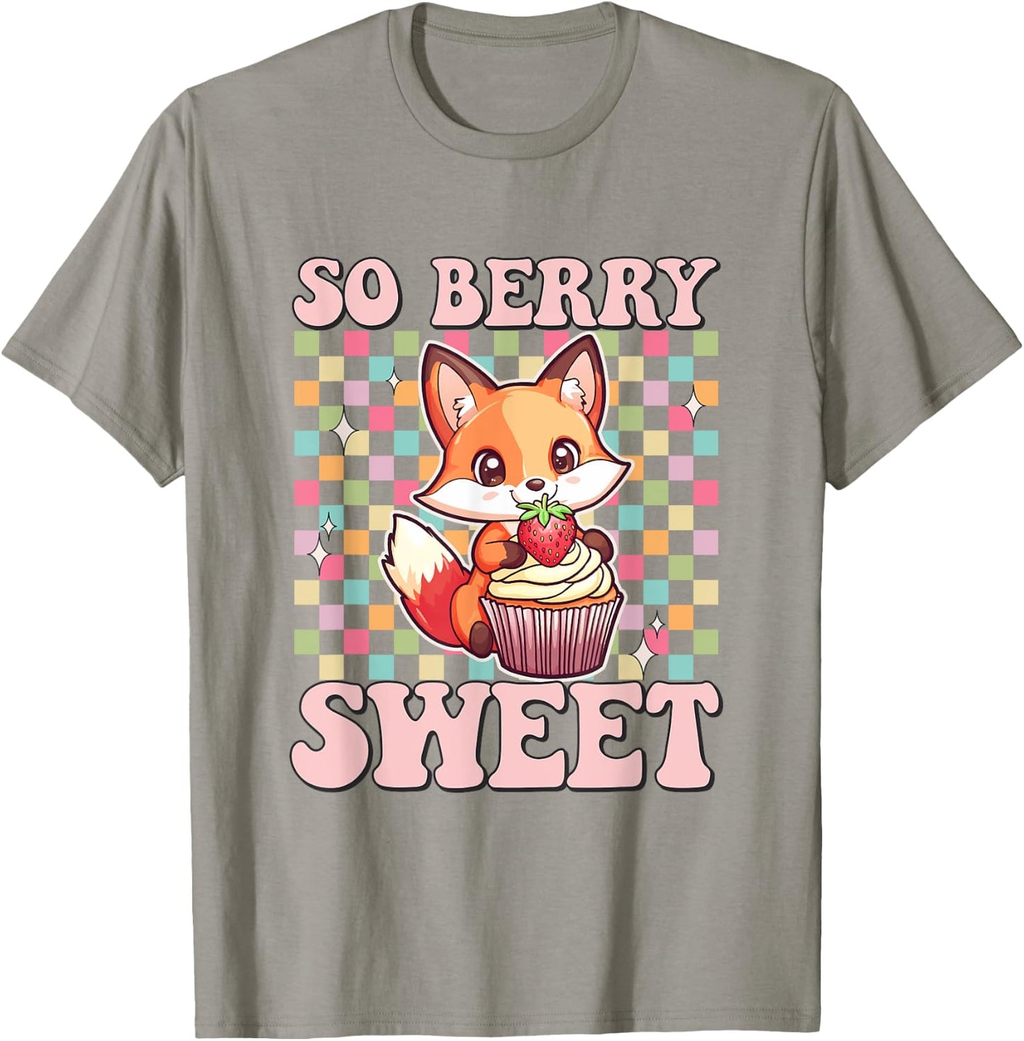 Fox eating Strawberry Cupcake Toddler Girl Foxes Muffin T-Shirt - T-Shirt | Sand