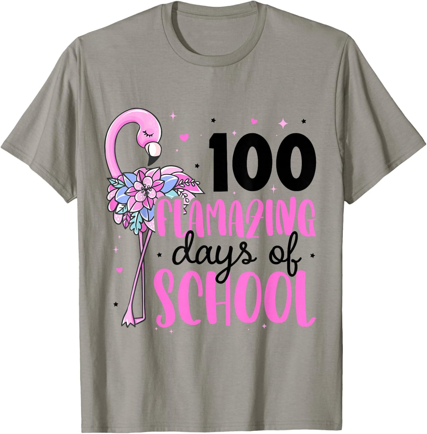 100 Flamazing Days of School Flamingo 100th Day of School T-Shirt - T-Shirt | Sand