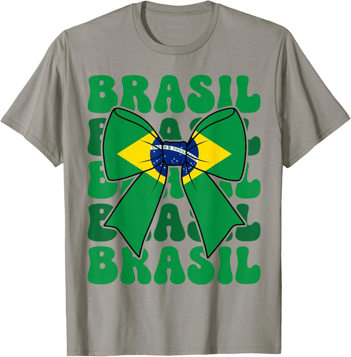 Brasil Coquette Bow Brazil Flag Brasileira Brazilian Girl T-Shirt - T-Shirt | Sand